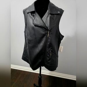 Black faux Leather Sleeveless Vest